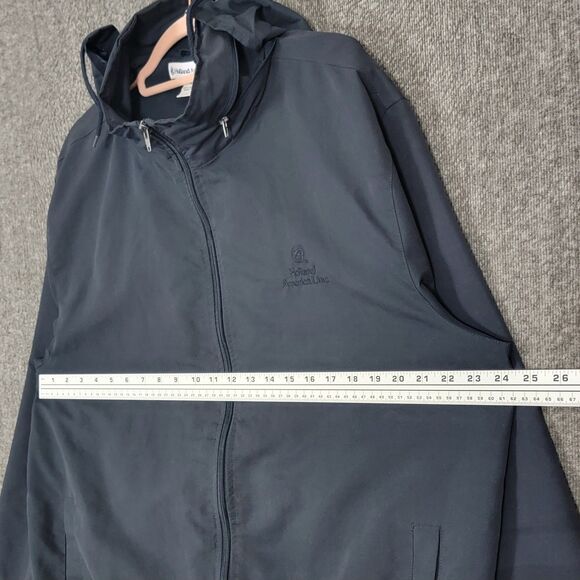 Holland America Line Rain Jacket Womens XXL Blue Hooded Full Zip Hideaway Hood - Picture 6 of 11